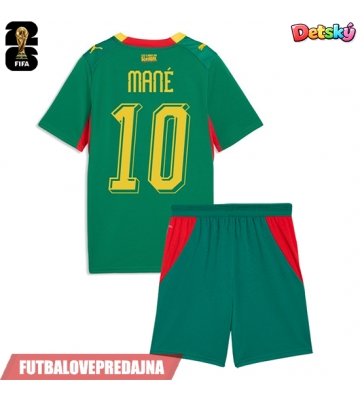 Lacne Dětský Futbalové dres Senegal Sadio Mane #10 MS 2026 Krátky Rukáv - Preč (+ trenírky)